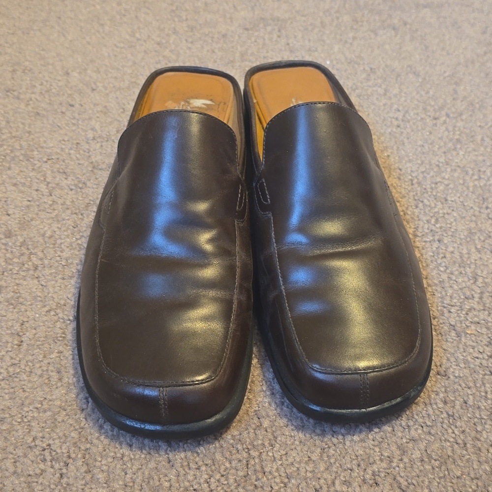 AEROSOLES Brown Leather Slip On Loafer Mules